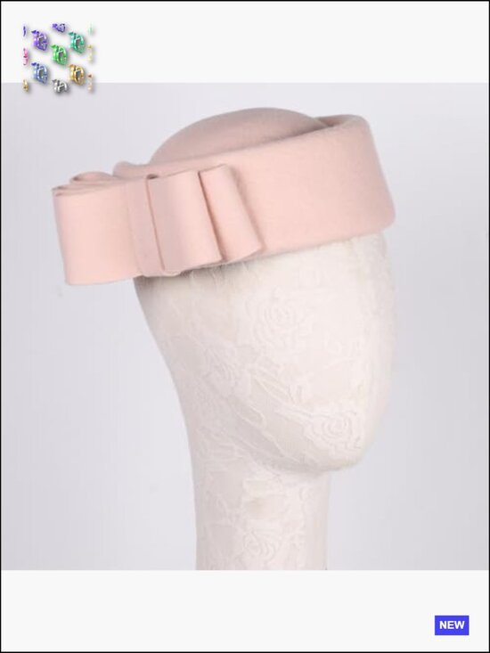 Wool Felt Bowler Fascinator Hat Elegant Tea Party Beret with Bowknot main image 4